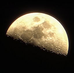 A half moon in January 2022.